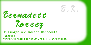 bernadett korecz business card